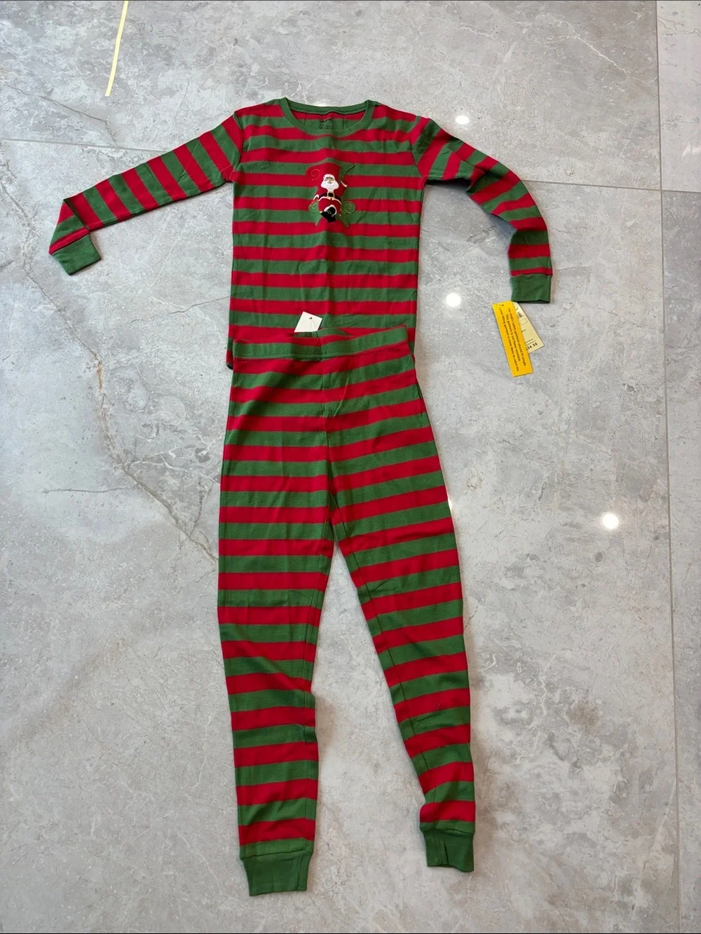 Kids Holiday Striped Pajama Set - Green & Red